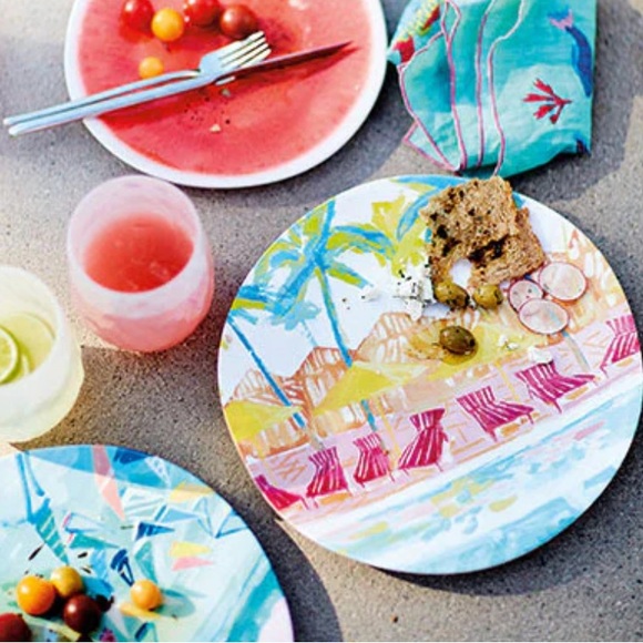 Anthropologie Blakely Made for Anthropologie Tropical Beach Plates Set - Picture 9 of 10